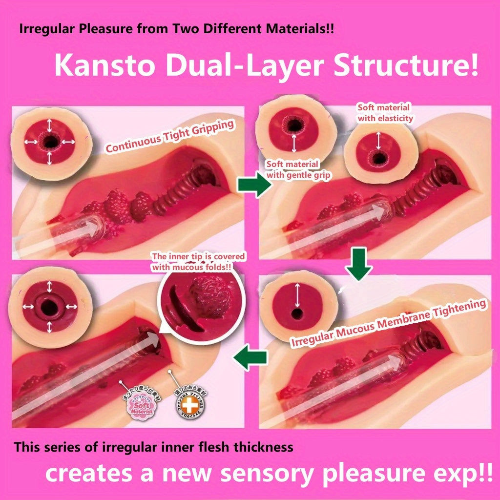 Toysheart Lv. 99 - Natural, Japanese Anime Onahole, Dual-Layer Tight Vagina Masturbator Cup for Men, Irregular Textured Suction Tunnel, Soft & Firm TPE Japanese Male Sex Toy