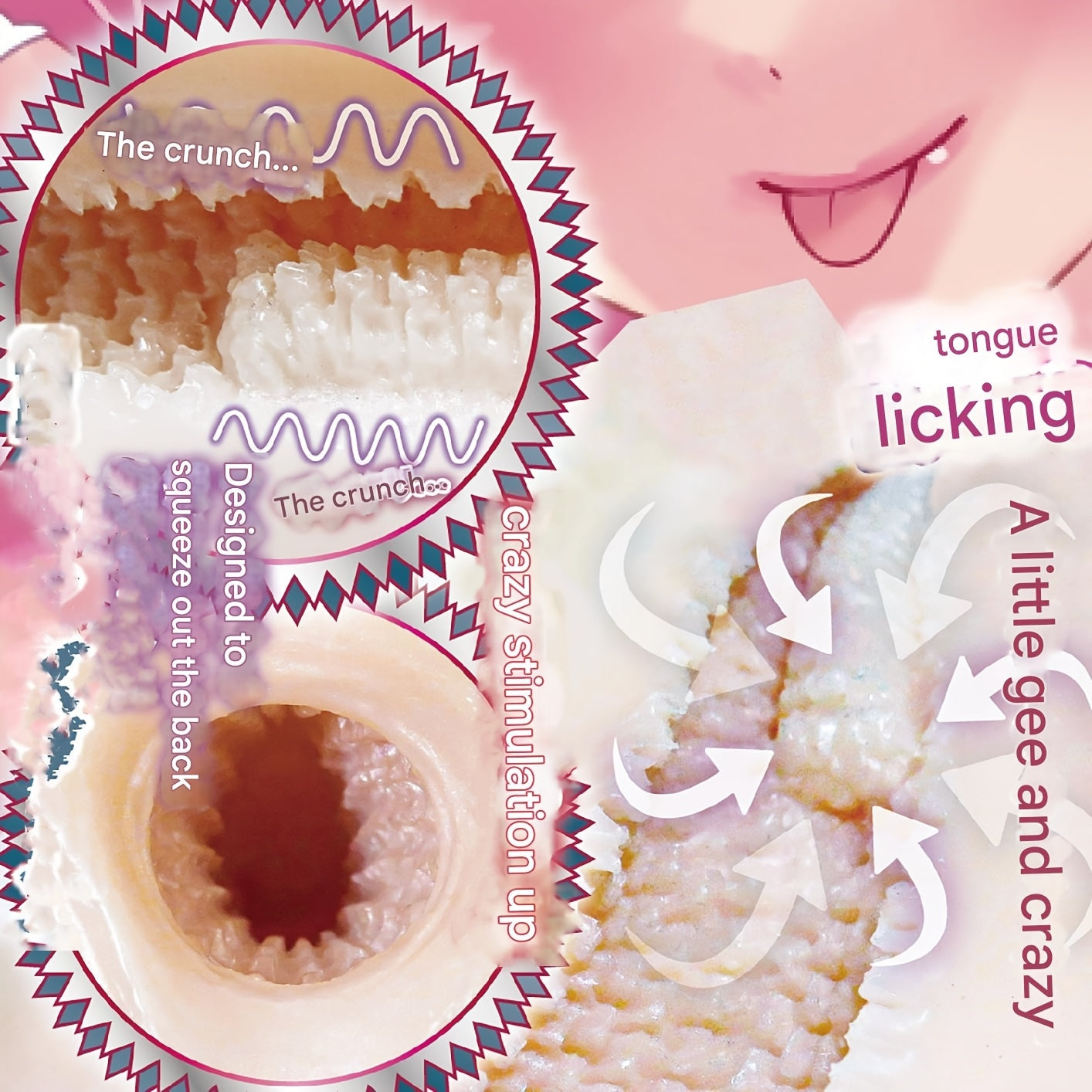 Ride Japan Pleasure Up Jaggy Noise Masturbator, Japanese Anime Onahole for Men, Stroker for Men with Inner Jaggy Design, Tight, Curved Japanese Sleeve