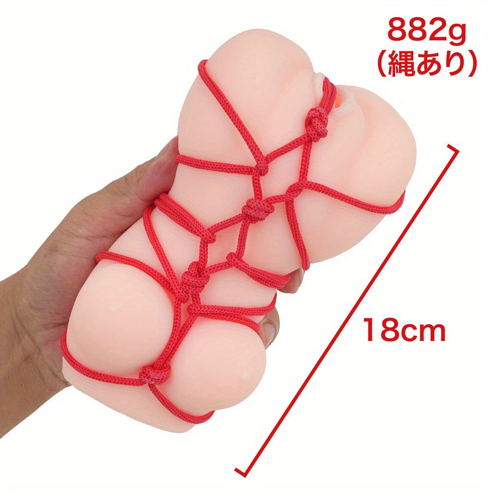 MOTLAB Red Punish Shibari Rope Bondage Masturbator, Heavyweight 900g Anime Onahole, Ultra Thick Non-penetrating Male Stroker, Realistic TPE Textured Tunnel, Japanese Adult Toy