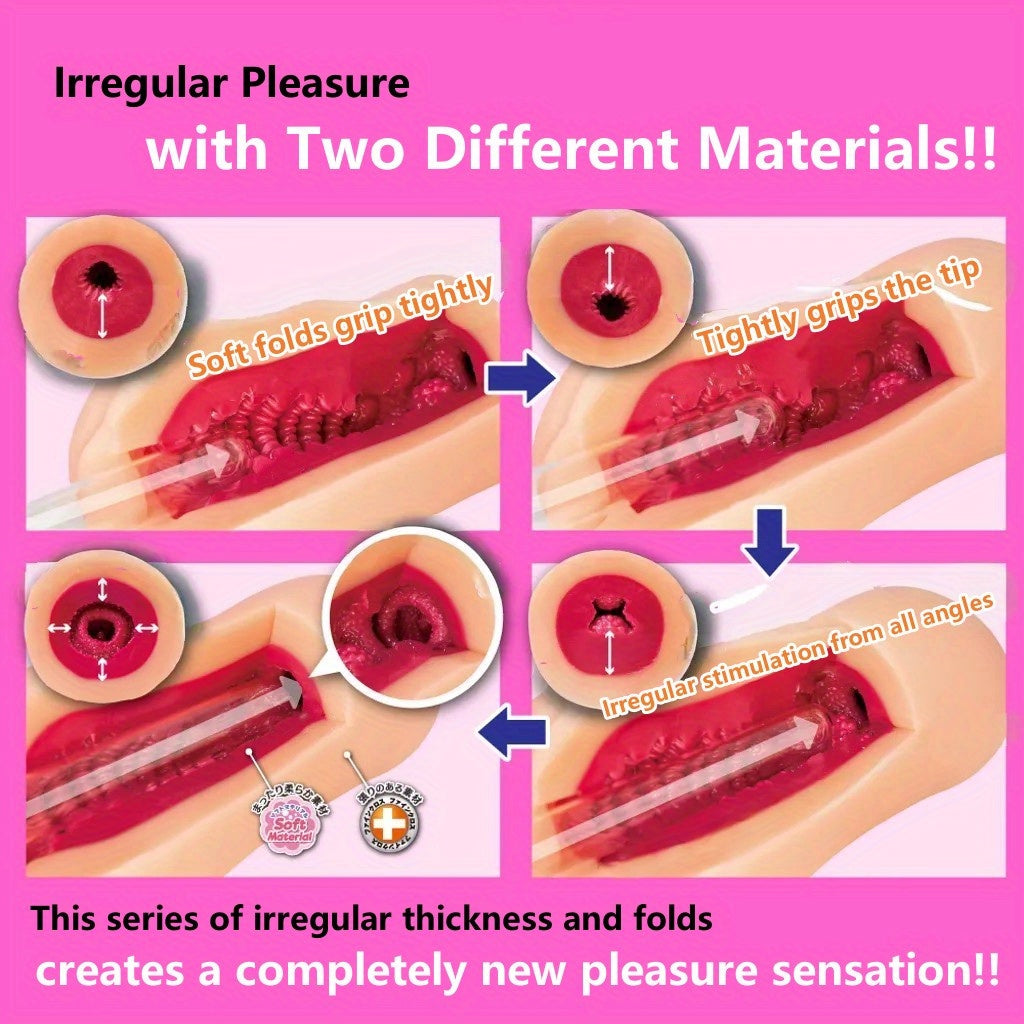 Toysheart Lv. 99 - Excite, Japanese Anime Onahole, Dual-Layer Tight Vagina Masturbator Cup for Men, Irregular Textured Suction Tunnel, Soft & Firm TPE Japanese Male Sex Toy