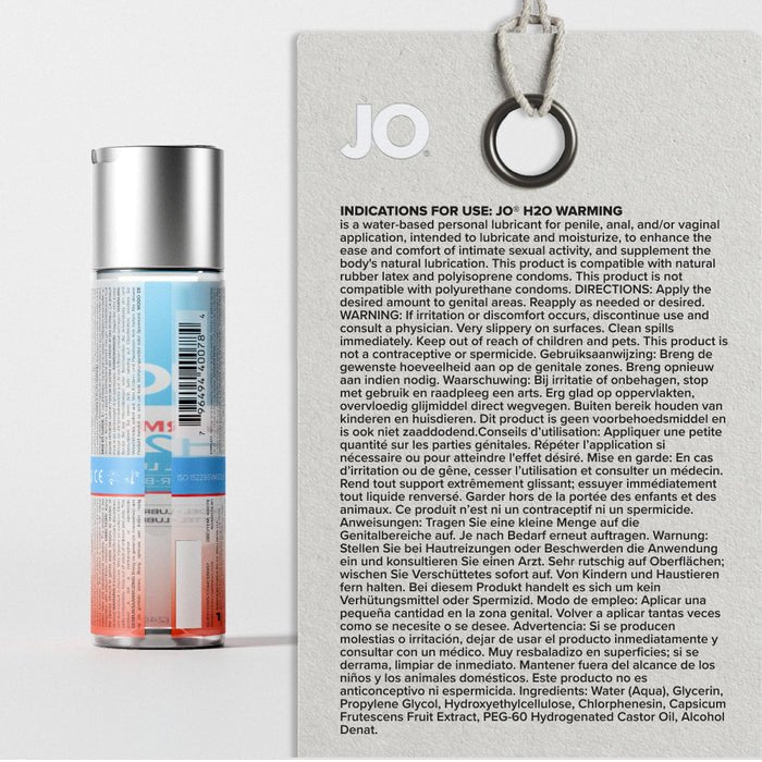 JO H2O Warming Personal Lube - 4oz/120ml - Onahole World