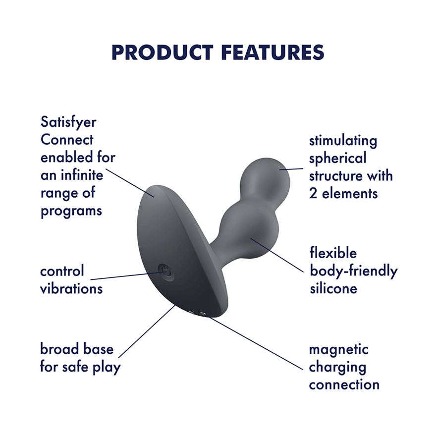 Satisfyer Deep Diver App Conrol Anal Vibe - Grey - Onahole World