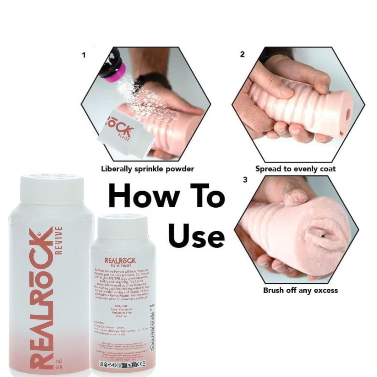 Shots - RealRock - Reviving Toy Powder - 60g - Onahole World